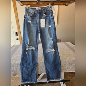 Risen Boutique Jeans Bootcut Distressed Jeans